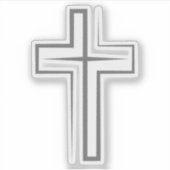 Sticker Symbole croix gris inspiré de la foi (Devant)