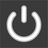 Sticker Symbole d'alimentation (noir et blanc) (Recto)