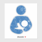 Sticker Symbole d'allaitement/soins infirmiers (bleu désos (Feuille)