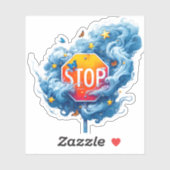 Sticker Symbole d'arrêt Artsy (Feuille)