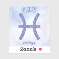 SYMBOLE D'Astrologie Pisces Cute Personalisé Purpl
