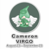 Sticker Symbole d'astrologie virale Gnome Angel 8" Vinyl (Devant)