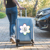 Sticker Symbole d'atome athée arc-en-ciel noir (Valise Insitu)