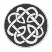 Sticker Symbole de cercle en entrelacs celtique noir et bl (Devant)