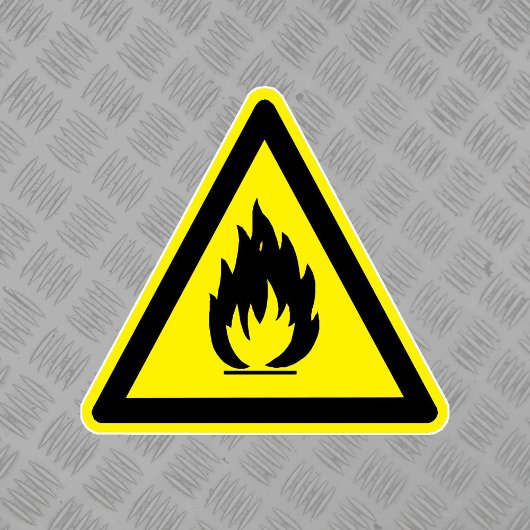 Sticker Symbole de danger des matières inflammables Étique