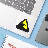 Sticker Symbole de danger du tsunami (Ordinateur portable avec iPhone)
