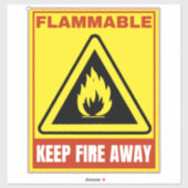 Sticker symbole de danger inflammable (Feuille)