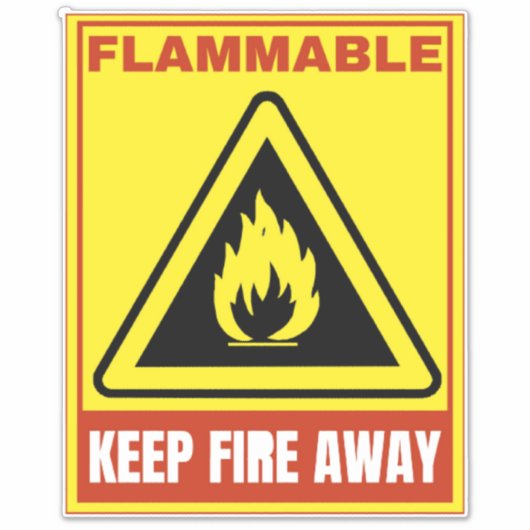 Sticker symbole de danger inflammable (Devant)