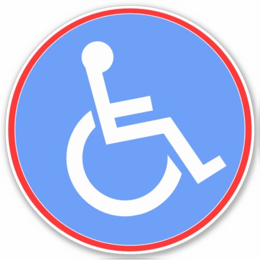 Sticker Symbole de fauteuil roulant pour handicapés - Bleu (Devant)
