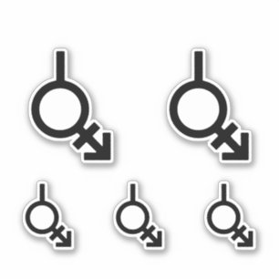 Sticker Symbole de genre bigender androgyne et neutrois