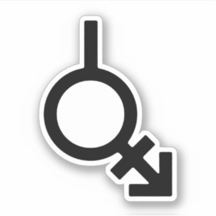 Sticker Symbole de genre bigender androgyne et neutrois