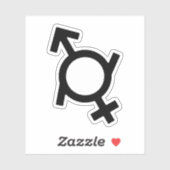 Sticker Symbole de genre fluide (Feuille)