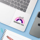 Sticker Symbole de genre fluide (Ordinateur portable avec iPhone)