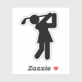 Sticker Symbole de golf féminin Sports (Feuille)
