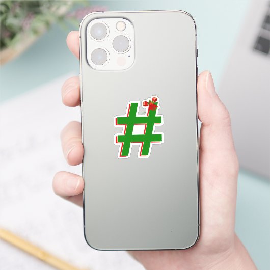 Sticker Symbole de hashtag de Noël (Téléphone)