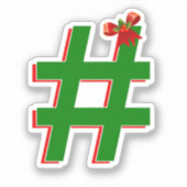 Sticker Symbole de hashtag de Noël (Recto)