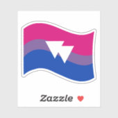 Sticker Symbole de la fierté bisexuelle Drapeau ondulé (Feuille)
