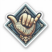 Sticker Symbole de la main du surfeur (Recto)
