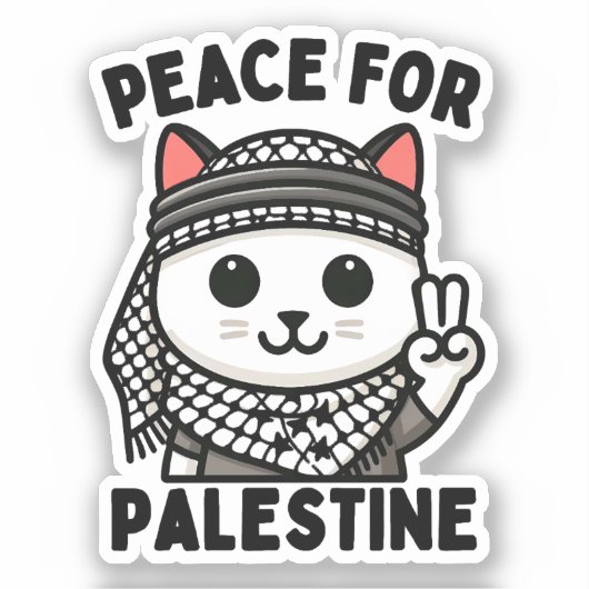 Sticker SYMBOLE DE LA Paix À La Palestine (Recto)