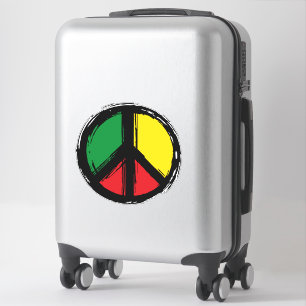 Sticker Symbole de la Paix avec couleurs de la aigrette