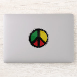 Sticker Symbole de la Paix avec couleurs de la aigrette