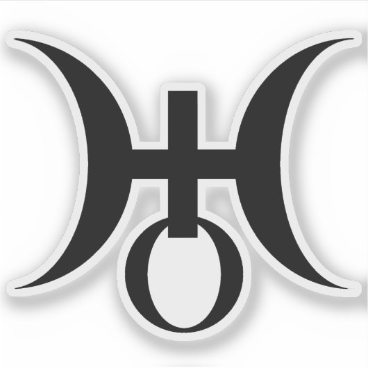Sticker Symbole de la planète Uranus (noir) (Devant)