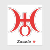 Sticker Symbole de la planète Uranus (rouge) (Feuille)