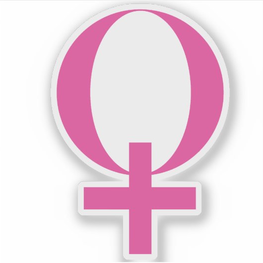 Sticker Symbole de la planète Vénus (rose) (Devant)
