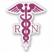 Sticker Symbole de la RN infirmière autorisée Simple Red C (Devant)