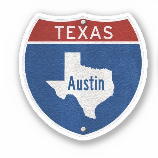 Sticker SYMBOLE DE LA ROUTE D'Austin (Devant)