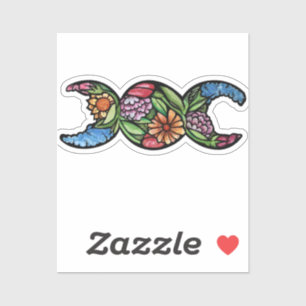 Sticker Symbole de la Triple Lune Fleurir