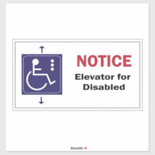 Sticker Symbole de l'ascenseur pour fauteuil roulant handi