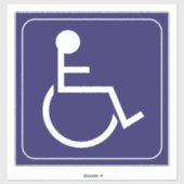 Sticker Symbole de l'autocollant en fauteuil roulant bleu  (Feuille)