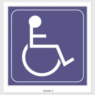 Sticker Symbole de l'autocollant en fauteuil roulant bleu