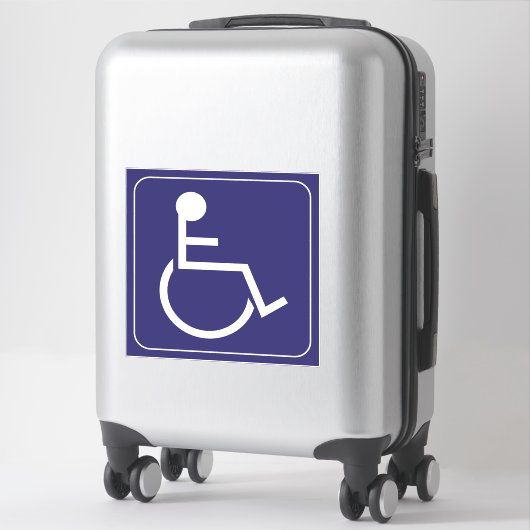 Sticker Symbole de l'autocollant en fauteuil roulant bleu  (Sur valise)