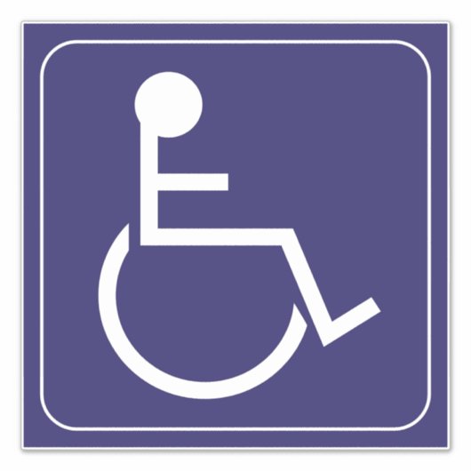 Sticker Symbole de l'autocollant en fauteuil roulant bleu  (Devant)
