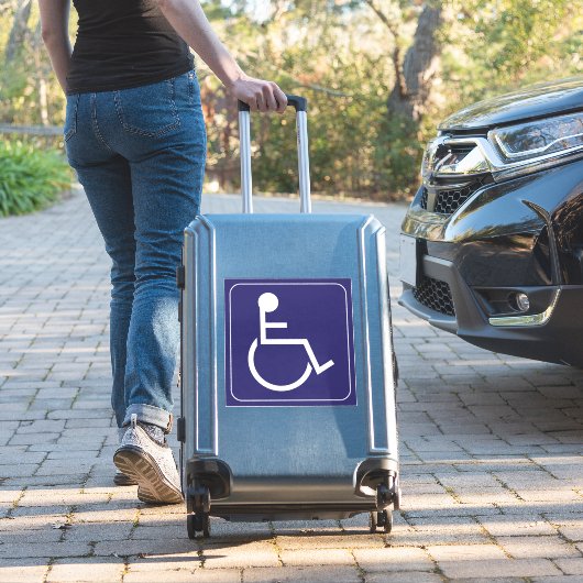 Sticker Symbole de l'autocollant en fauteuil roulant bleu  (Valise Insitu)