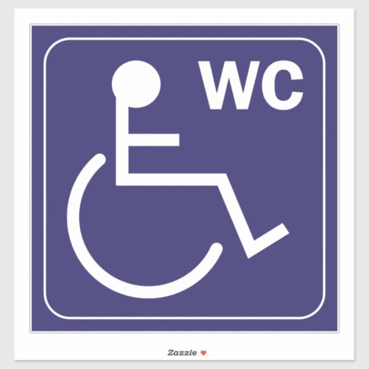Sticker Symbole de l'autocollant WC Toilet Handicap (Feuille)