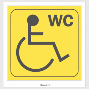 Sticker Symbole de l'autocollant WC Toilet Handicap
