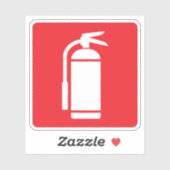 Sticker Symbole de l'extincteur, blanc sur rouge (Feuille)