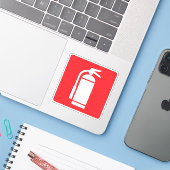 Sticker Symbole de l'extincteur, blanc sur rouge (Ordinateur portable avec iPhone)