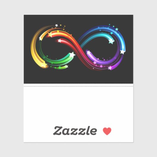 Sticker Symbole de l'infini des comètes arc-en-ciel (Feuille)