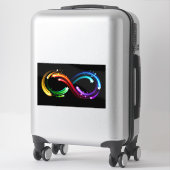 Sticker Symbole de l'infini des comètes arc-en-ciel (Sur valise)