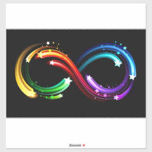 Sticker Symbole de l'infini des comètes arc-en-ciel