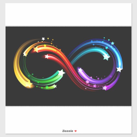Sticker Symbole de l'infini des comètes arc-en-ciel (Feuille)