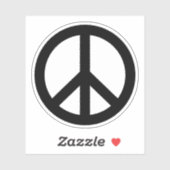 Sticker Symbole de paix couleur noir ou personnalisé (Feuille)