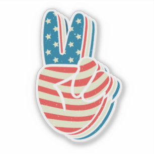 Sticker SYMBOLE DE PAIX DU Drapeau Américain 4 juillet