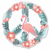 Sticker SYMBOLE DE PAIX Flamant rose Floral Rose (Devant)