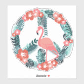 Sticker SYMBOLE DE PAIX Flamant rose Floral Rose (Feuille)