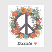 Sticker SYMBOLE DE PAIX Floral Bohème étanche (Feuille)
